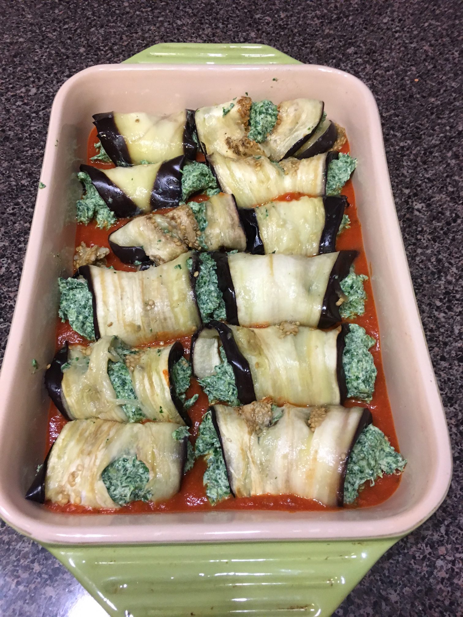 Spinach Tofu Eggplant Rollatini | Living to Smile